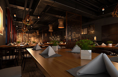 板芙镇简约大气中式风格餐厅设计装修效果图