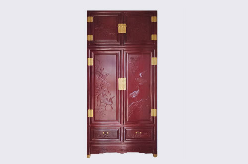 板芙镇高端中式家居装修深红色纯实木衣柜